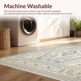 Ultra Soft Area Rug, Non Slip, Stain Resistant, Washable Area Rugs for Living Room, Bedroom, Beige and Gray Boho Patio(Beige)