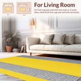 Ultra Soft Area Rug, Non Slip, Stain Resistant, Washable Area Rugs for Living Room, Bedroom, Soft Plush Non Slip Tub Mat for Minimalist Bathrooms(Yellow)