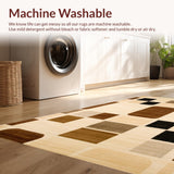 Ultra Soft Area Rug, Non Slip, Stain Resistant, Washable Area Rugs for Living Room, Bedroom, Modern Plush Ogee Pattern(Beige)