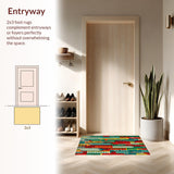 Ultra Soft Area Rug, Non Slip, Stain Resistant, Washable Area Rugs for Living Room, Bedroom, Interactive Vibrant Playroom Road Map Activity Carpet(Red)