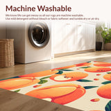 Ultra Soft Area Rug, Non Slip, Stain Resistant, Washable Area Rugs for Living Room, Bedroom, Charming Playful Peach Motif(Orange)