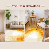 Ultra Soft Area Rug, Non Slip, Stain Resistant, Washable Area Rugs for Living Room, Bedroom, Chic Minimalist Ombre Design(Yellow)