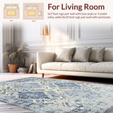 Ivory Distressed Medallion(Blue)