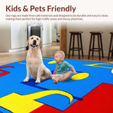 Ultra Soft Area Rug, Non Slip, Stain Resistant, Washable Area Rugs for Living Room, Bedroom, Vibrant Musical Notes Composition(Blue)