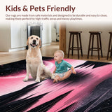 Ultra Soft Area Rug, Non Slip, Stain Resistant, Washable Area Rugs for Living Room, Bedroom, Luxurious Cosmic Medallion Layout(Pink)