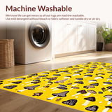 Ultra Soft Area Rug, Non Slip, Stain Resistant, Washable Area Rugs for Living Room, Bedroom, Cozy Rustic Fun Pattern(Yellow)