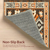 Ultra Soft Area Rug, Non Slip, Stain Resistant, Washable Area Rugs for Living Room, Bedroom, Unique Striped Minimalist Appeal(Orange)