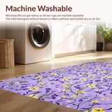 Ultra Soft Area Rug, Non Slip, Stain Resistant, Washable Area Rugs for Living Room, Bedroom, Pastel Purple Trellis Inspired Decor(Purple)