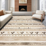 Ultra Soft Area Rug, Non Slip, Stain Resistant, Washable Area Rugs for Living Room, Bedroom, Tribal Earthy Geometric Aesthetic(brown)