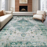 Ultra Soft Area Rug, Non Slip, Stain Resistant, Washable Area Rugs for Living Room, Bedroom, Vintage Inspired Distressed Aesthetic(Gray)