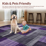 Ultra Soft Area Rug, Non Slip, Stain Resistant, Washable Area Rugs for Living Room, Bedroom, Striking Modern Artistic Arrangement(Purple)