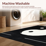 Ultra Soft Area Rug, Non Slip, Stain Resistant, Washable Area Rugs for Living Room, Bedroom, Elegant Black and White Minimalist Design(Black)