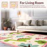 Lively Cartoonish Dino Character Layout(Pink)