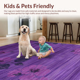 Ultra Soft Area Rug, Non Slip, Stain Resistant, Washable Area Rugs for Living Room, Bedroom, Sleek Minimalist Dark Purple Design(Purple)