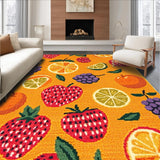 Ultra Soft Area Rug, Non Slip, Stain Resistant, Washable Area Rugs for Living Room, Bedroom, Cheerful Harvest Fruit Arrangement(Yellow)
