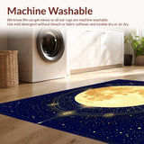 Ultra Soft Area Rug, Non Slip, Stain Resistant, Washable Area Rugs for Living Room, Bedroom, Astrology Sun and Moon Living Room Rug(Gold)