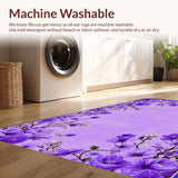 Ultra Soft Area Rug, Non Slip, Stain Resistant, Washable Area Rugs for Living Room, Bedroom, Serene Subtle Purple Design(Purple)
