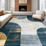 Artistic Navy and Gold Mosaic Theme(Blue)