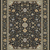 Ultra Soft Area Rug, Non Slip, Stain Resistant, Washable Area Rugs for Living Room, Bedroom, Exquisite Vintage-Inspired Pattern(Black)