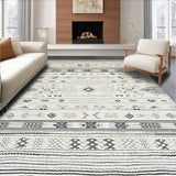 Ultra Soft Area Rug, Non Slip, Stain Resistant, Washable Area Rugs for Living Room, Bedroom, Vibrant Coastal Inspired Trellis Layout(Gray)