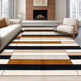 Ultra Soft Area Rug, Non Slip, Stain Resistant, Washable Area Rugs for Living Room, Bedroom, Elegant Striped Earthy Tones(Beige)