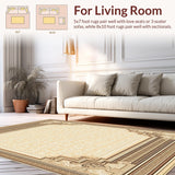 Ultra Soft Area Rug, Non Slip, Stain Resistant, Washable Area Rugs for Living Room, Bedroom, Scandinavian Boho Area(Beige)