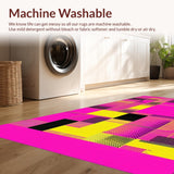 Ultra Soft Area Rug, Non Slip, Stain Resistant, Washable Area Rugs for Living Room, Bedroom, Lively Memphis Inspired Patterns(Pink)