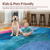Ultra Soft Area Rug, Non Slip, Stain Resistant, Washable Area Rugs for Living Room, Bedroom, Handmade Abstract Pink Blue Living Room Rug(Blue)
