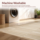 Ultra Soft Area Rug, Non Slip, Stain Resistant, Washable Area Rugs for Living Room, Bedroom, Natural Circle Boho Elegance(Beige)