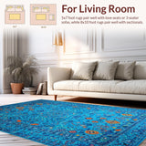 Contemporary Blue Orange Tiled Elegance(Blue)