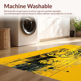 Ultra Soft Area Rug, Non Slip, Stain Resistant, Washable Area Rugs for Living Room, Bedroom, Radiant Abstract Animal Texture(Yellow)