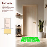 Ultra Soft Area Rug, Non Slip, Stain Resistant, Washable Area Rugs for Living Room, Bedroom, Interactive Green City Map Playroom Rug(Green)