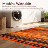 Ultra Soft Area Rug, Non Slip, Stain Resistant, Washable Area Rugs for Living Room, Bedroom, Energetic Flame Orange Aesthetic(Orange)