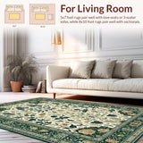 Ultra Soft Area Rug, Non Slip, Stain Resistant, Washable Area Rugs for Living Room, Bedroom, Rustic Nature Inspired Patterns(Beige)