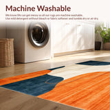 Ultra Soft Area Rug, Non Slip, Stain Resistant, Washable Area Rugs for Living Room, Bedroom, Personalized Commercial Rug Modern Abstract Art for Office Spaces(Orange)
