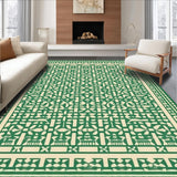 Ultra Soft Area Rug, Non Slip, Stain Resistant, Washable Area Rugs for Living Room, Bedroom, Geo Flow Reversible Camping Area Dynamic Mat(Green)