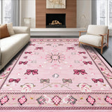 Ultra Soft Area Rug, Non Slip, Stain Resistant, Washable Area Rugs for Living Room, Bedroom, Whimsical Soft Color Palette(Pink)