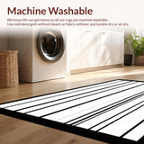 Ultra Soft Area Rug, Non Slip, Stain Resistant, Washable Area Rugs for Living Room, Bedroom, Elegant Black and White Striped Rug Subtle Contrast Area Rug(Gray)