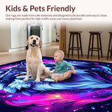 Ultra Soft Area Rug, Non Slip, Stain Resistant, Washable Area Rugs for Living Room, Bedroom, Dynamic Celestial Creature Motif(Purple)