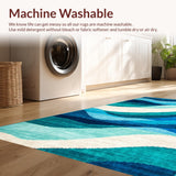 Elegant Plush Abstract Waves(Blue)