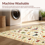 Ultra Soft Area Rug, Non Slip, Stain Resistant, Washable Area Rugs for Living Room, Bedroom, Boho Insect Print Beige Area(Beige)
