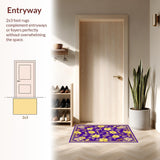 Ultra Soft Area Rug, Non Slip, Stain Resistant, Washable Area Rugs for Living Room, Bedroom, Chic Contemporary Patterned Display(Yellow)