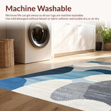 Ultra Soft Area Rug, Non Slip, Stain Resistant, Washable Area Rugs for Living Room, Bedroom, Contemporary Abstract Wave Pattern(Gray)