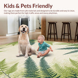 Ultra Soft Area Rug, Non Slip, Stain Resistant, Washable Area Rugs for Living Room, Bedroom, Elegant Floral Overlay Design(Beige)
