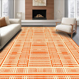 Ultra Soft Area Rug, Non Slip, Stain Resistant, Washable Area Rugs for Living Room, Bedroom, Timeless Earthy Abstract Pattern(Orange)