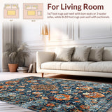 Elegant Distressed Geometric Arrangement(Blue)