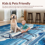 Ultra Soft Area Rug, Non Slip, Stain Resistant, Washable Area Rugs for Living Room, Bedroom, Cozy Earthy Animal Silhouette(Blue)