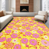 Ultra Soft Area Rug, Non Slip, Stain Resistant, Washable Area Rugs for Living Room, Bedroom, Playful Shaggy Orange Pattern(Yellow)