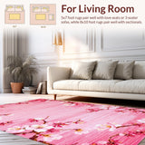 Ultra Soft Area Rug, Non Slip, Stain Resistant, Washable Area Rugs for Living Room, Bedroom, Tranquil Soft Color Palette(Pink)