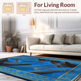 Contemporary Gold Accent Geometry(Blue)